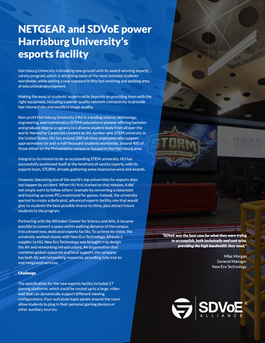 SDVoE case study - Harrisburg University esports facility